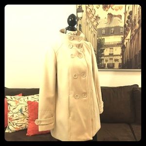 Italian Cream Colored Pea Coat sz 10